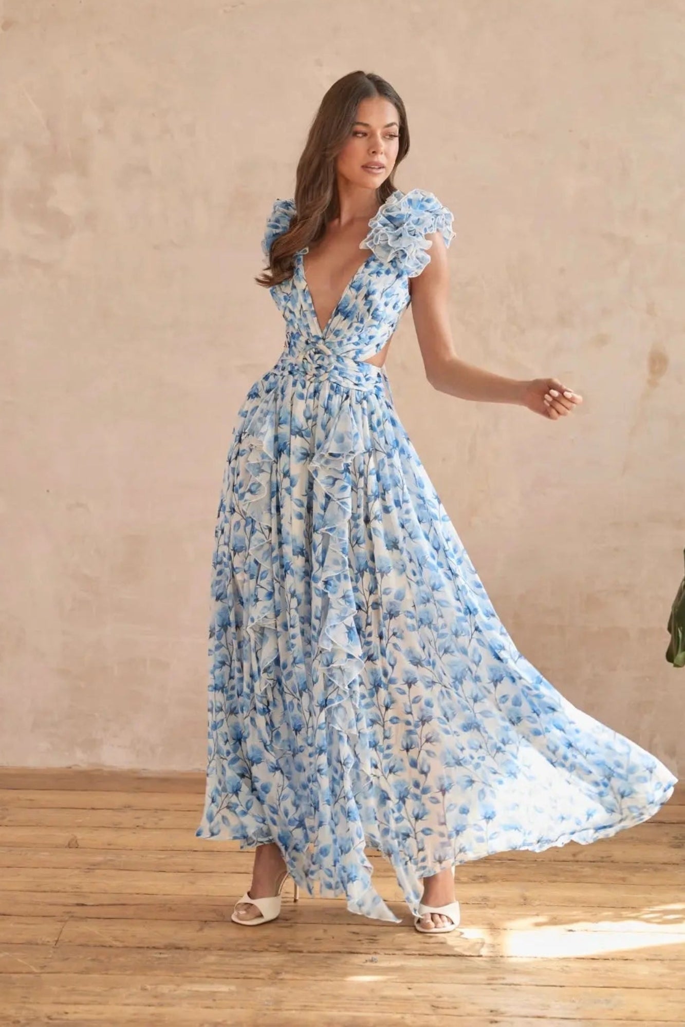Floral V-Neck Maxi Dress