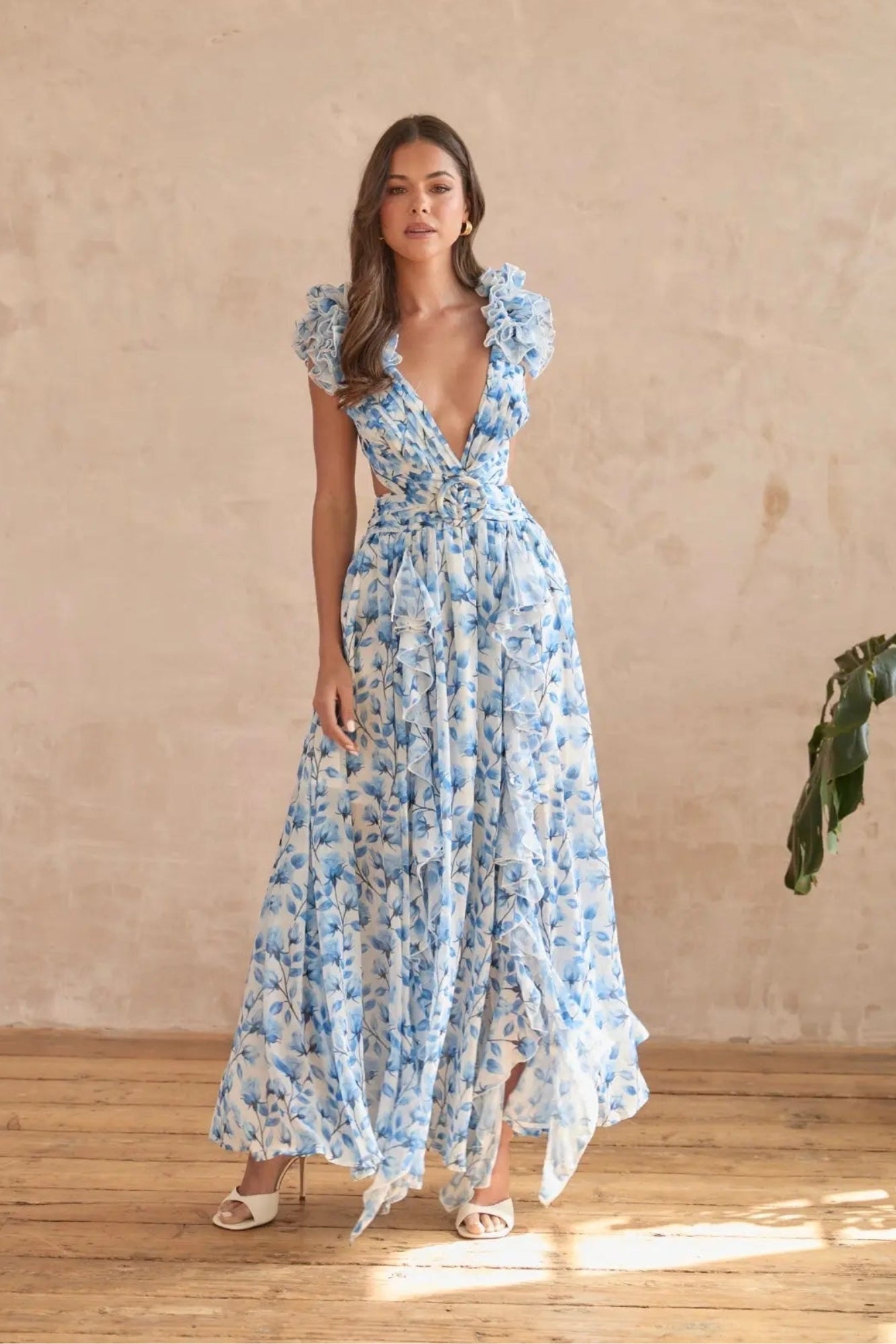 Floral V-Neck Maxi Dress