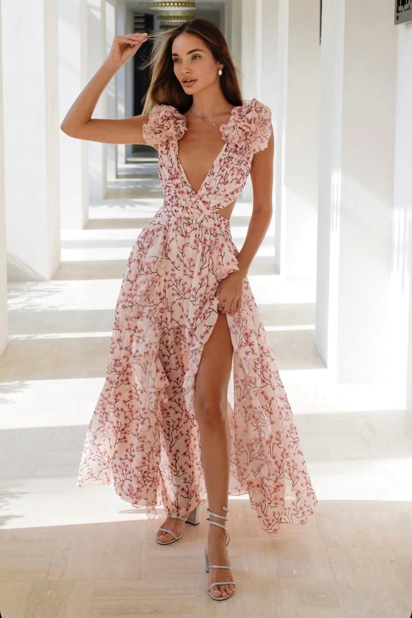 Floral V-Neck Maxi Dress